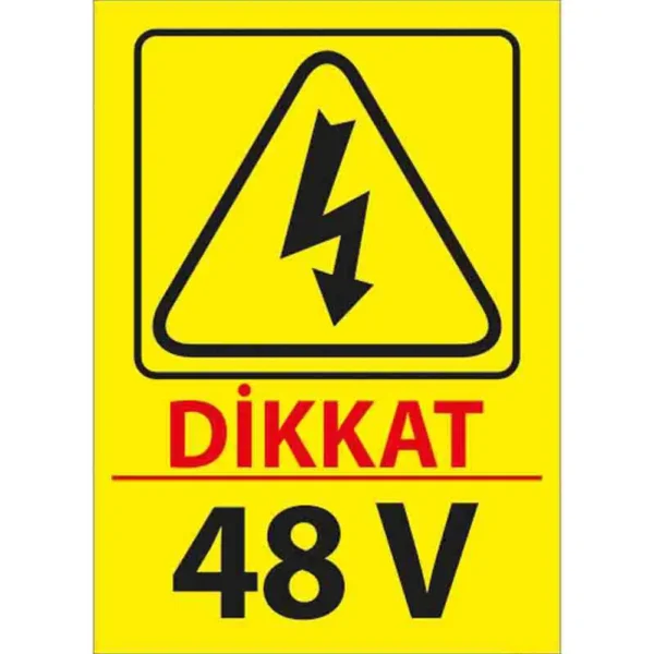 48 V Uyarı Levhası