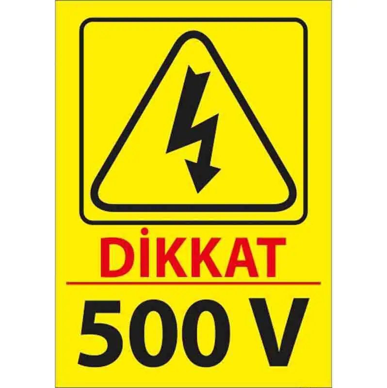 500 V Uyarı Levhası