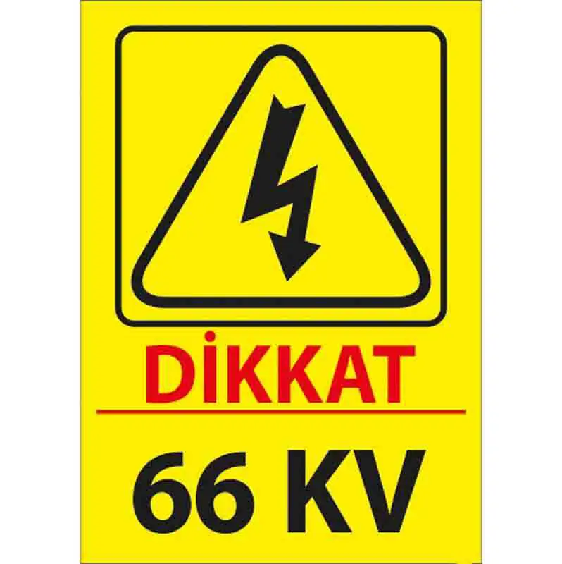 Dikkat 66 Kv Uyarı Levhası