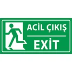 Fosforlu Acil Çıkış Uyarı Levhası