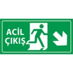 Acil Çıkış Levhası Sağ Çapraz Aşağı Yön