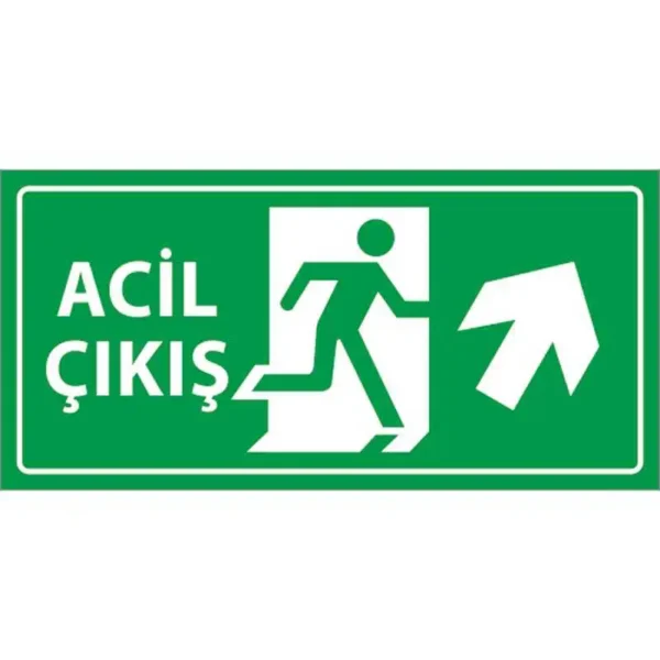 Acil Çıkış Levhası Sağ Çapraz Yukarı Yön