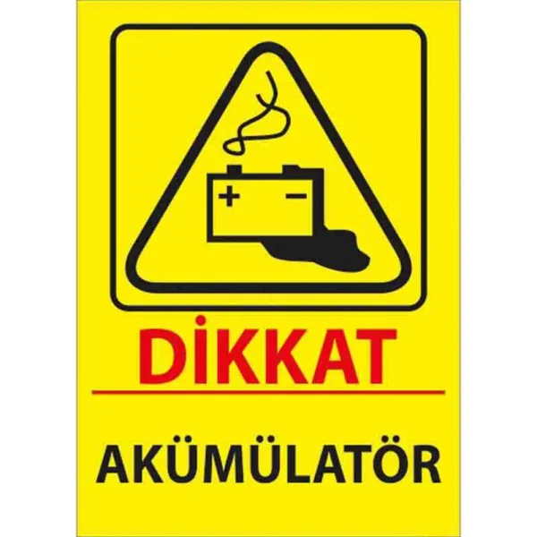 Akümülatör Uyarı Levhası