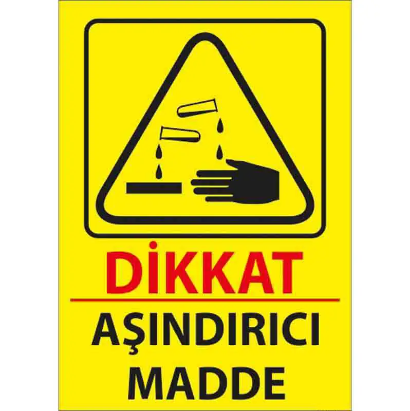 Aşındırıcı Madde Uyarı Levhası