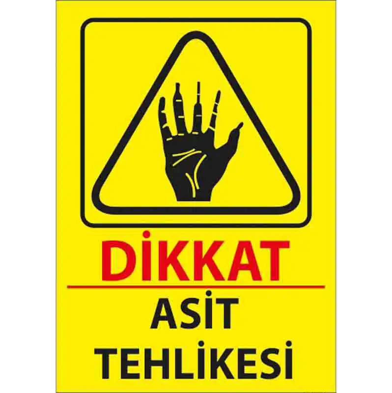 Asit Tehlikesi Uyarı Levhası