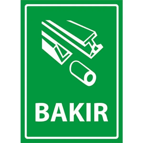 Bakır Malzeme Uyarı Levhası