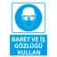 Baret Ve İş Gözlüğü Kullan Uyarı Levhası