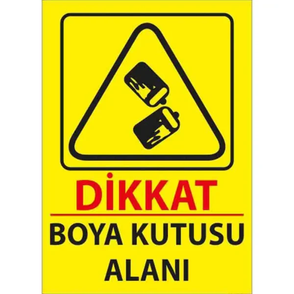 Boya Kutusu Alanı Uyarı Levhası