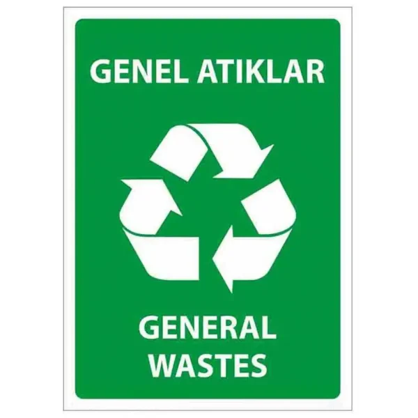 Genel Atıklar General Wastes Uyarı Levhası
