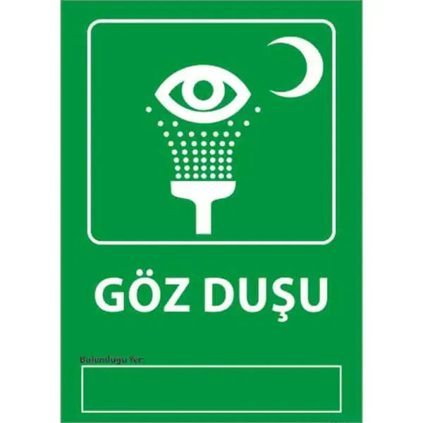 Göz Duşu Uyarı Levhası