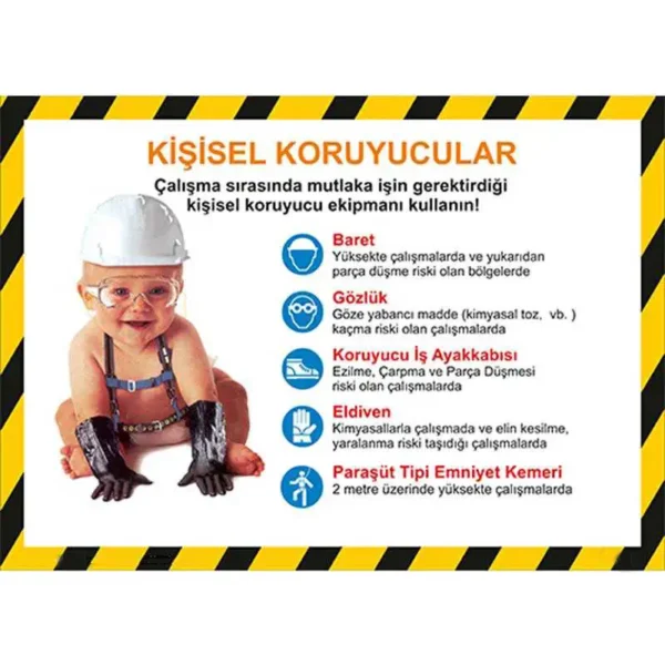 Kişisel Koruyucular Uyarı Levhası