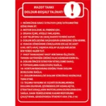 Mazot Tankı Doldur Boşalt Talimatı Uyarı Levhası