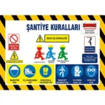 Şantiye Kuralları Uyarı Levhası
