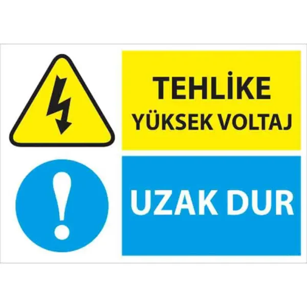 Tehlike Yüksek Voltaj Uyarı Levhası
