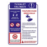 Tuvalet Talimatı Uyarı Levhası