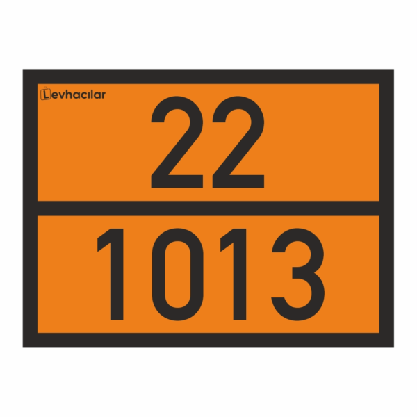 22-1013 ADR Levha Karbondioksit Sıkıştırılmış Gaz, 22-1013 turuncu metal plaka