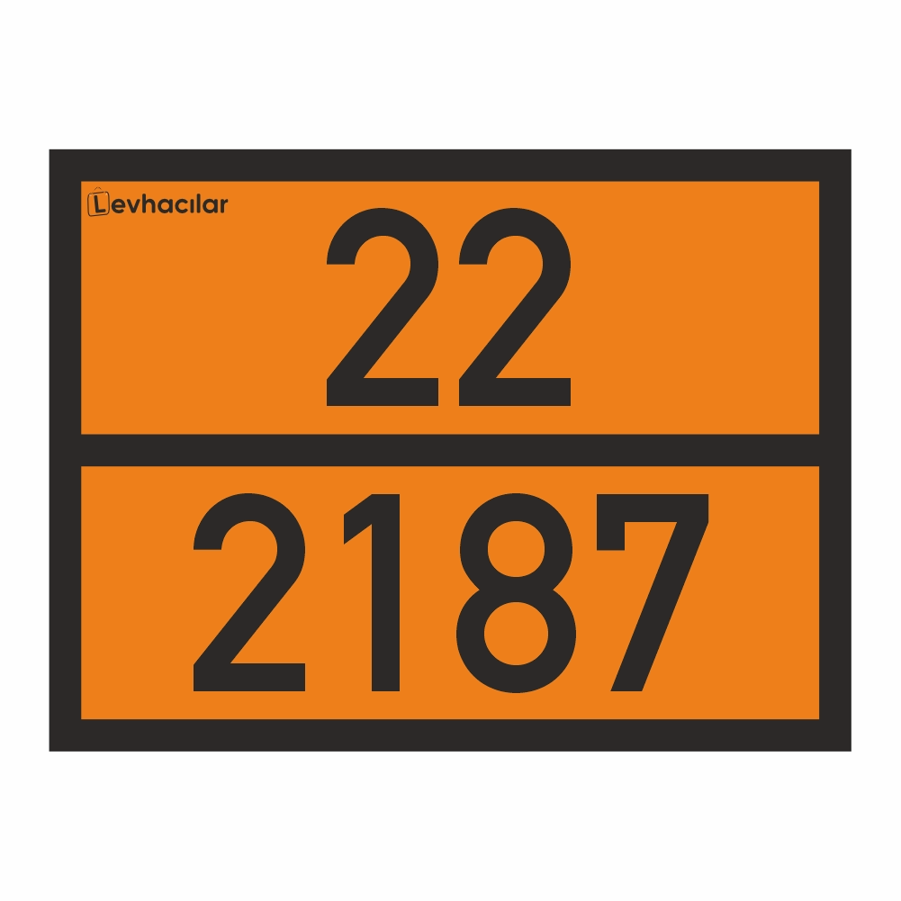 22-2187 ADR Levha Karbondioksit, Alüminyum ADR Plakası 22-2187, Paslanmaz Metal Turuncu Levha