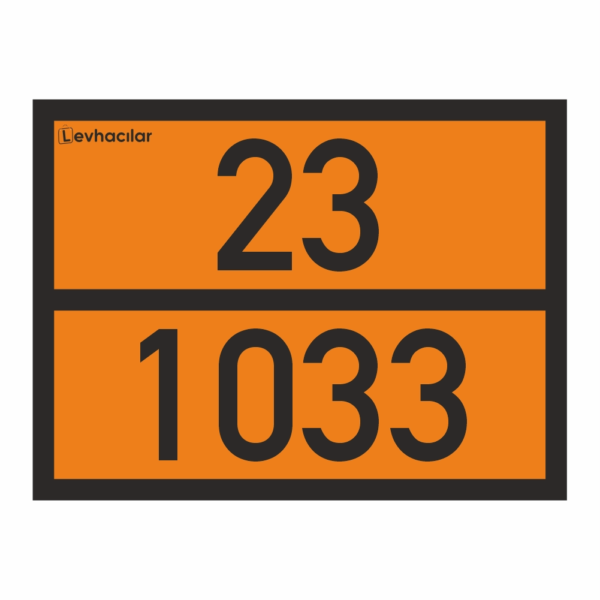 23-1033 ADR Levha, Dimetil Eter turuncu kamyon levhası