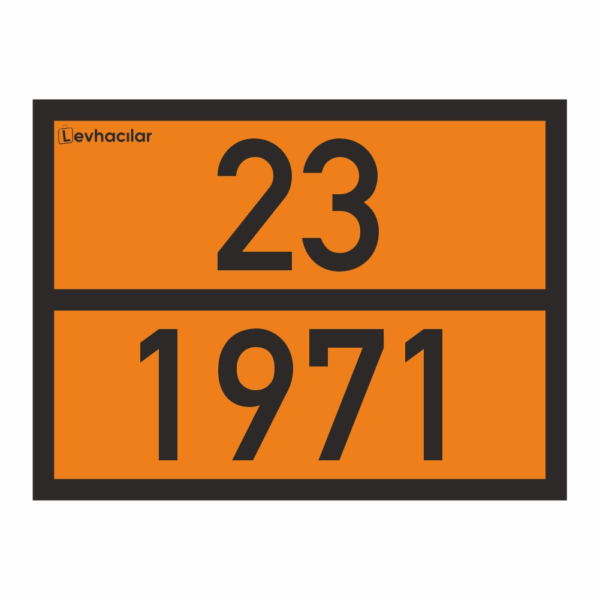 23-1971 adr levha doğal gaz, turuncu alüminyum tehlikeli madde plakası