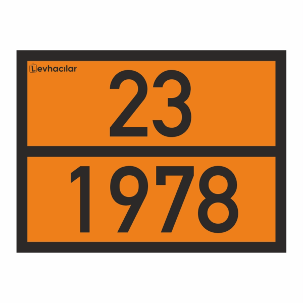 23-1978 ADR Levha Likit Propan, 23-1978 Turuncu Plaka, Tehlikeli Madde İşareti