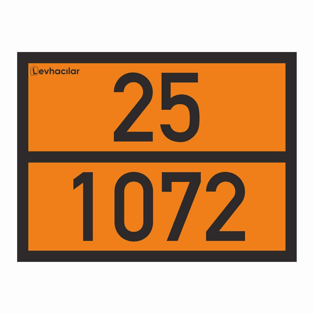 25-1072 ADR Levha, Sıkıştırılmış Oksijen taşıyan tır levhası