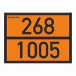 268-1005 ADR Levha önden görünüm, Amonyak taşıyan araçlar için turuncu plaka