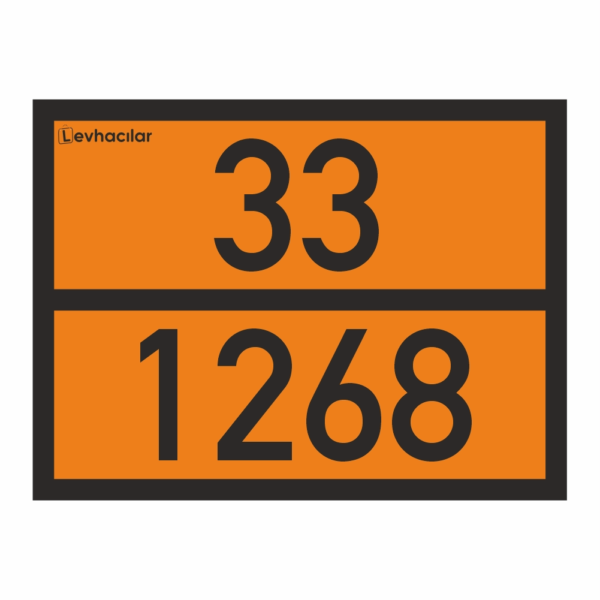 33-1268 adr levha, petrol damıtıkları taşıma plakası, 30x40 turuncu levha
